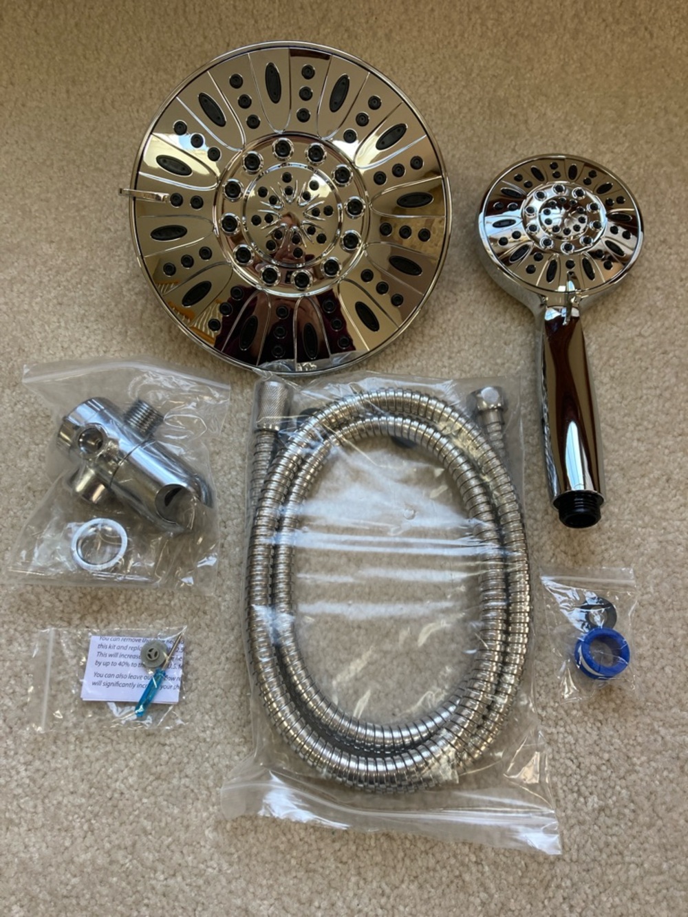 AquaDance Chrome Handheld and Rain Shower Head Set - Polished Silver Finish